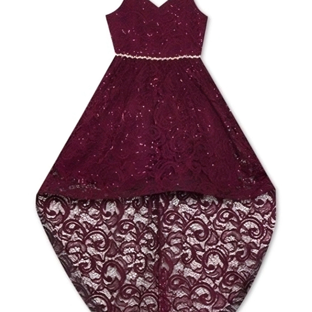 Rare Editions Red Asymmetrical High-Low Gown